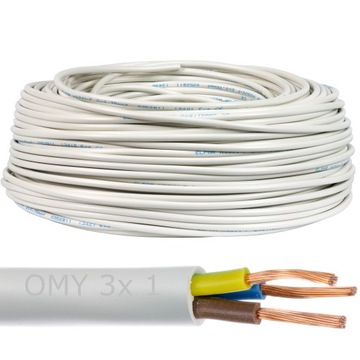 Kabel przewód elektryczny OMY 3x1 mm linka CU 100m