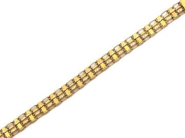 Bransoletka złota 585 ażurowa taśma z ruchomych elementów r18,5 prezent