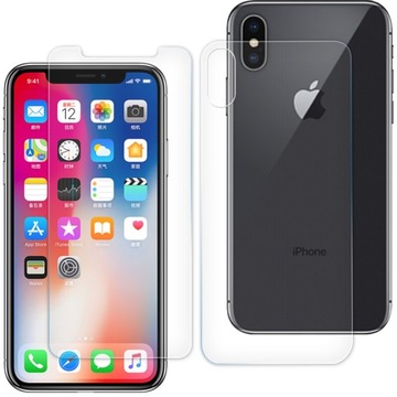 SZKŁO HARTOWANE 9H 0,3mm DO IPHONE X PRZÓD + TYŁ