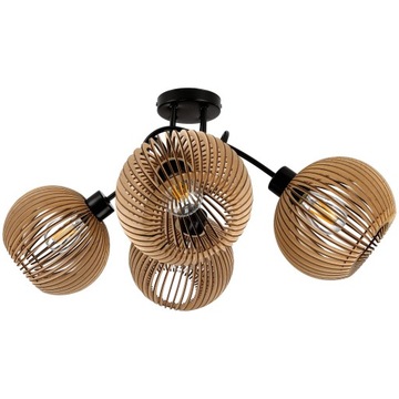 СВЕТИЛЬНИК СВЕТОДИОДНЫЙ ЛОФТ, КУЧНОЙ ДЕРЕВЯННЫЙ 4XE27, ДЛЯ КОМНАТЫ