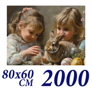 Puzzle Velikonoce 9 2000 dílků 80x60 cm Velikonoce Zajíček Velikonoce