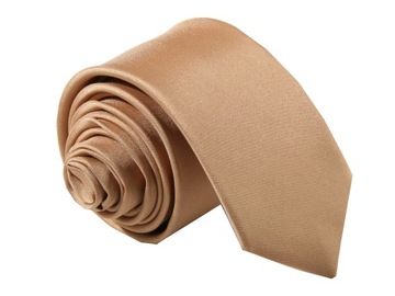 KRAWAT ŻAKARDOWY GŁADKI ZŁOTY