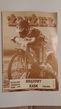 BRĄZOWY KASK PÓŁFINAŁ 09-08-2001 UNIA TARNÓW PROGRAM ŻUŻLOWY CZYSTY