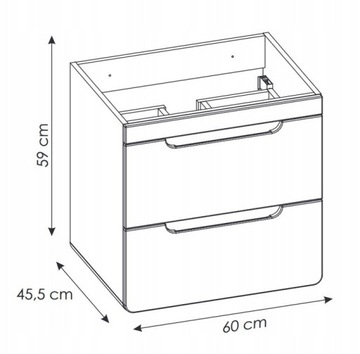 Шкафчик под умывальник, 60 см, ящики ДУБ