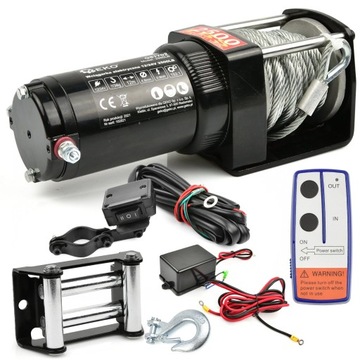 АККУМУЛЯТОРНАЯ ЛЕБЕДКА ДЛЯ АВТОМОБИЛЯ Quad PLUG 12V 2500LBS + ПУЛЬТ ДИСТАНЦИОННОГО УПРАВЛЕНИЯ