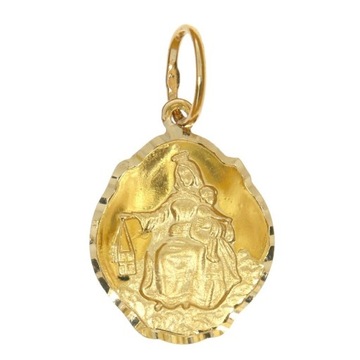 Złoty medalik pr. 585 Szkaplerz Matka Boska Boża MB Szkaplerzna koniczynka