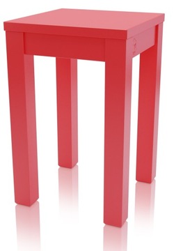 Taboret ERGO T drewniany twardy stołek czerwony MS