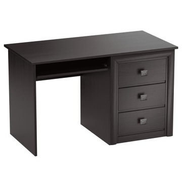 Biurko komputerowe szkolne, szuflady prawe 130cm czarne KOEN - Furnimasters