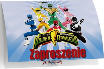 ZAPROSZENIE POWER RANGERS ZAPROSZANIA URODZINOWE 20x15 cm