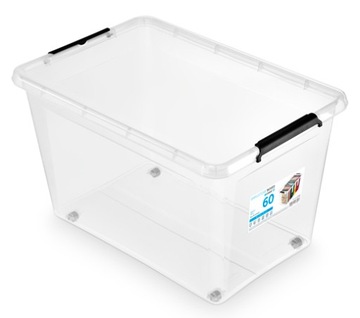 POJEMNIK PUDŁO KOSZ PUDEŁKO NA ZABAWKI Z POKRYWĄ PLASTIKOWY 60 L