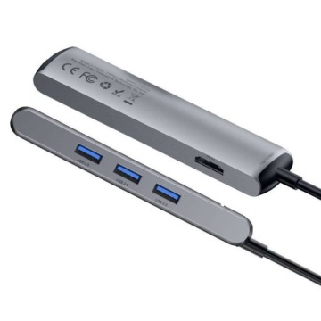 Адаптер Baseus HUB 6in1 USB-C — USB HDMI RJ45 USBC