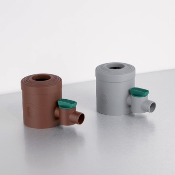 УЛОВИТЕЛЬ ДОЖДЕВОЙ ВОДЫ С КЛАПАНОМ И КОРИЧНЕВЫМ ФИЛЬТРОМ