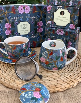 Чашки и блюдца 280 мл, набор 2 шт., СИНИЙ