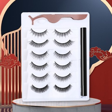 6x RZĘSY MAGNETYCZNE +EYELINER MAGNETYCZNY+ PĘSETA