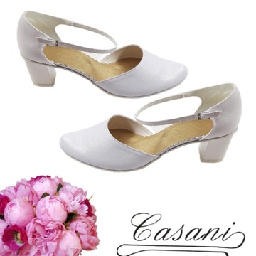 CASANI белые 42 свадебные туфли на высоком каблуке, удобные