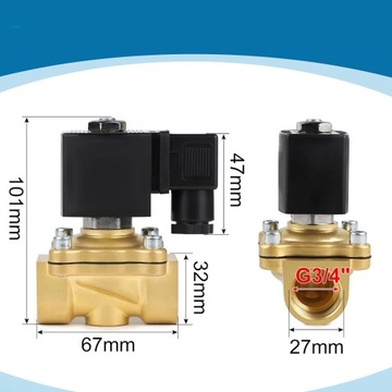 ELEKTROZAWÓR WODY REDUKTOR REGULATOR CIŚNIENIA WODY 1.0MPA 220V G3/4CAL