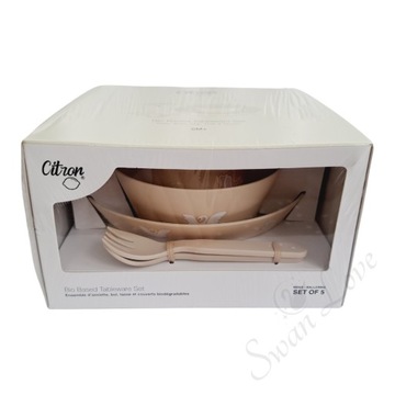 Zestaw Miseczka Talerzyk Kubek Sztućce CITRON z Bioplastiku Ballerina (SL)