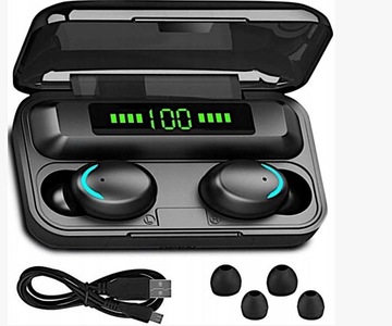 SŁUCHAWKI BEZPRZEWODOWE DOUSZNE POWERBANK BLUETOOT