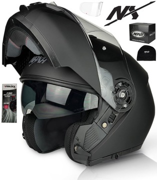 NAXA KASK MOTOCYKLOWY SZCZĘKOWY INTERKOM READY FO4 r.S + PINLOCK ANTI FOG