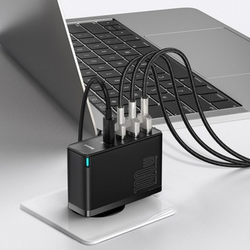 МОЩНОЕ СЕТЕВОЕ ЗАРЯДНОЕ УСТРОЙСТВО BASEUS 2 БЛОКА ПИТАНИЯ USB USB-C QC 100 Вт + КАБЕЛЬ TYPE-C