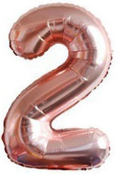 Balon cyfra 2 na urodziny 100cm rose gold