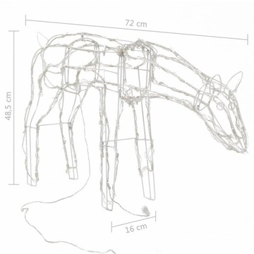 Lumarko 3 świąteczne renifery z lampek, 229 diod L