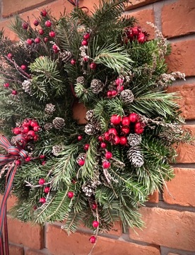 Wianek bożonarodzeniowy stroik świąteczny ŻYWY!!!!