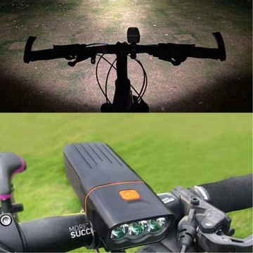 НАБОР СВЕТОДИОДНЫХ ВЕЛОСИПЕДНЫХ ФОНАРОВ ПЕРЕДНИХ И ЗАДНИХ ДЛЯ ОСВЕЩЕНИЯ ВЕЛОСИПЕДА POWERBANK