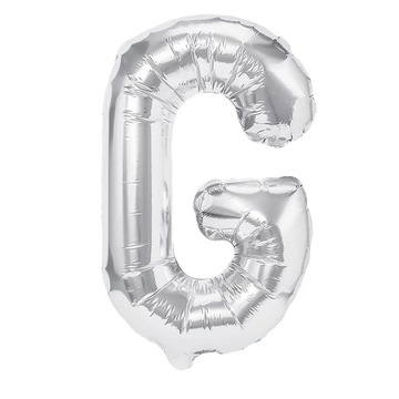 Balon foliowy srebrny literka G 40cm - PartyPal