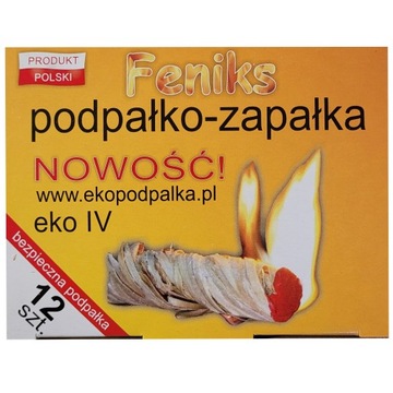 PODPAŁKA ROZPAŁKA DO KOMINKA PIECA GRILLA EKO PODPAŁKO ZAPAŁKA 12szt 0,2kg