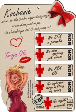 Prezent na walentynki bon kupon dla niego