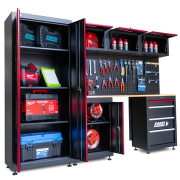 МЕБЕЛЬ ДЛЯ ГАРАЖНОЙ МАСТЕРСКОЙ КНИЖНЫЙ ШКАФ ДЛЯ ПОДВАЛА МАСТЕРСКАЯ 13 ЭЛЕМЕНТОВ.