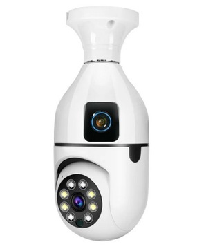 OBROTOWA Kamera WiFi IP monitoring 360 w żarówce żarówka E27 FULL HD V380