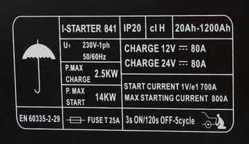 Автомобильный ВЫПРЯМИТЕЛЬ с запуском I-STARTER 841