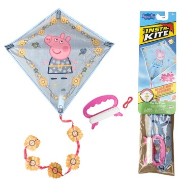 ЗМЕЙ СВИНКА ПЕППА С ХВОСТОМ, РАЗНОЦВЕТНЫЙ, ДЕТСКИЙ, С ЛЕСКОЙ + РУЧКОЙ