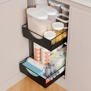 КУХОННАЯ ПОЛКА ВЫДВИЖНАЯ С ЯЩИКОМ ГРУЗОВАЯ КОРЗИНА 40 СМ