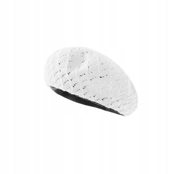 ażurowy beret damski elegancki śliczny