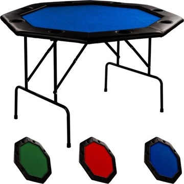 СИНИЙ ПОКЕРНЫЙ СТОЛ 122x122x76 СМ КАЗИНО ПОКЕР