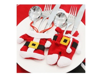 Новогодняя одежда для столовых приборов, Рождественский чехол, столовые приборы, Дед Мороз, Рождество