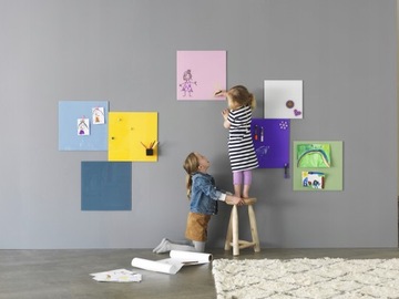 LAZUROWA Szklana TABLICA MAGNETYCZNA 45x45 cm NAGA