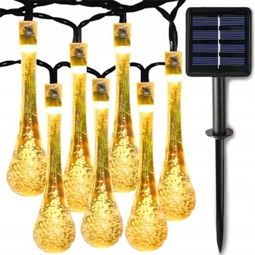 САДОВЫЕ ЛАМПЫ 30 LED 4.5M SOLERNE LIGHT ГИРЛАНД ТЕПЛЫЕ БЕЛЫЕ КАПЛИ