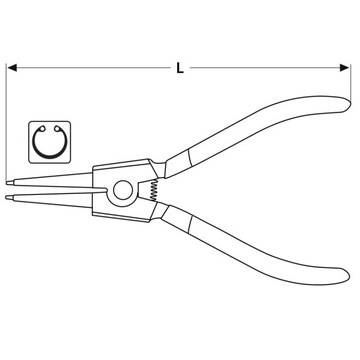 SZCZYPCE DO PIERŚCIENI SEGERA WEWNĘTRZNE PROSTE 180 MM