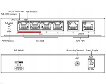 Переключатель PoE Hikvision DS-3E0106P-E/M 4