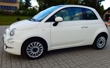 Fiat 500 II Seria 4 1.2 69KM 2017 Fiat 500 1.2 Lounge szklany dach jasny środek ładny zadbany bezwypadkowy, zdjęcie 3