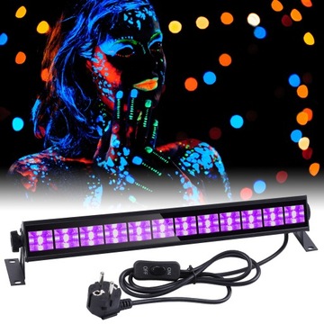 Światło UV LED, 36W 12 diod LED Blacklight Bar