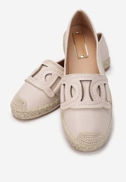 BEŻOWE ESPADRYLE DAMSKIE CHANELKI EKOSKÓRA 41