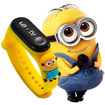 DETSKÉ HODINKY SMARTBAND NÁRAMKY MINIONKI LED - VODOTESNÉ"