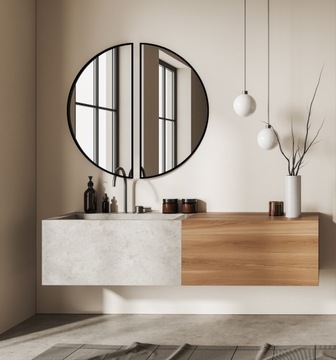 ЗЕРКАЛО ПОЛУЛУННИК ПОЛУКРУГ ПОЛУКРУГ 100x50 УЗКАЯ АЛЮМИНИЕВАЯ РАМА ЛОФТ