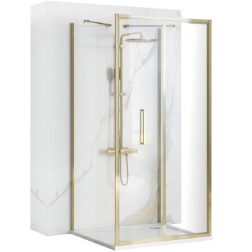 KABINA PRYSZNICOWA PRZYŚCIENNA RAPID FOLD 80x80 GOLD ZŁOTA