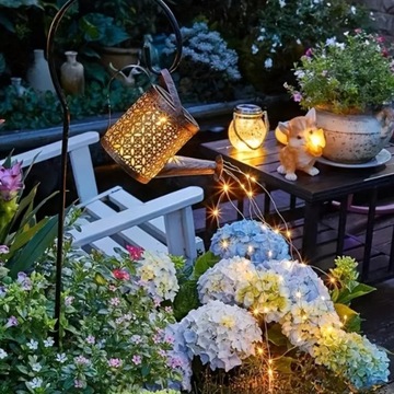 СОЛНЕЧНАЯ САДОВАЯ ЛАМПА СВЕТОДИОДНАЯ ЛЕЙКА С СЕНСОРНОЙ ГИРЛЯНДОЙ ДЕКОР XXL